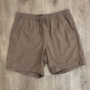 Old Navy Brown Seersucker Drawstring Shorts 7”